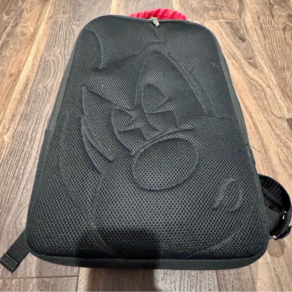 Disney Black Mesh Backpack with Red Accent